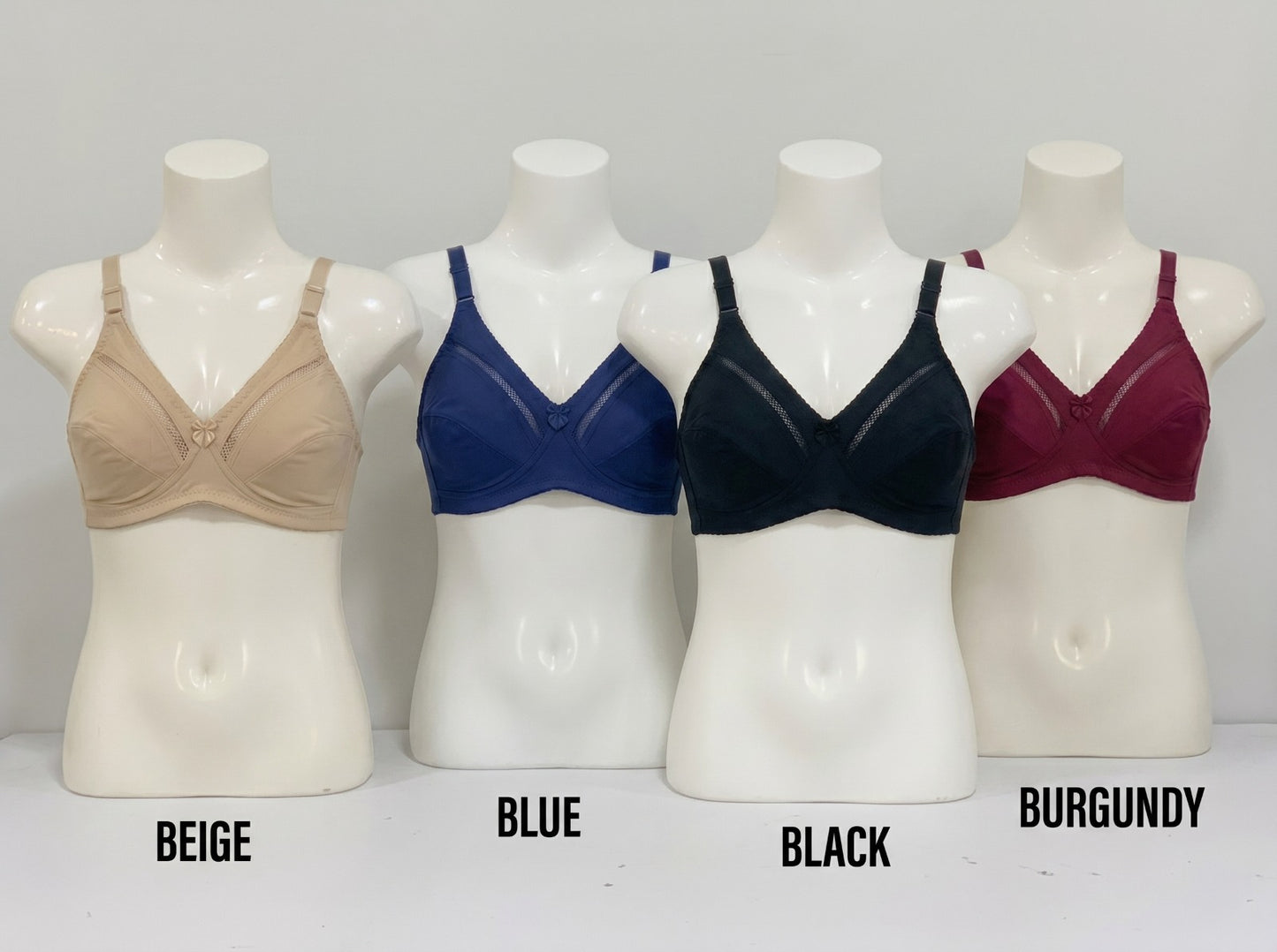Pack of 4 Non-Padded, Everyday Comfort Cotton Bras