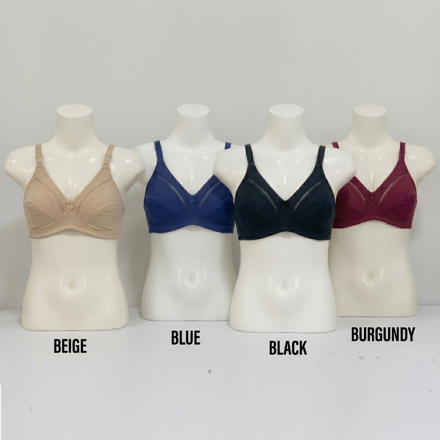 Pack of 4 Non-Padded, Everyday Comfort Cotton Bras