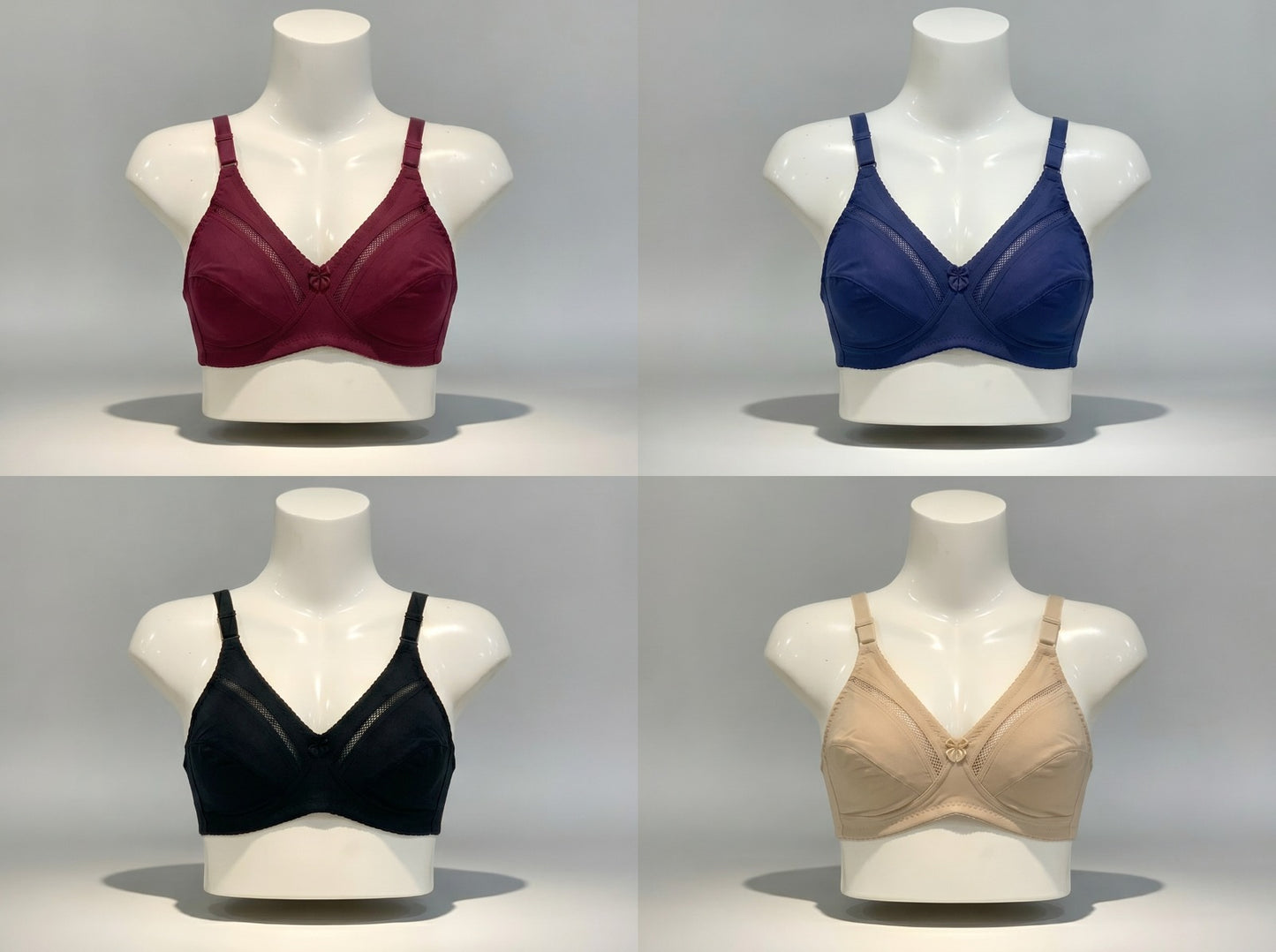 Pack of 4 Non-Padded, Everyday Comfort Cotton Bras