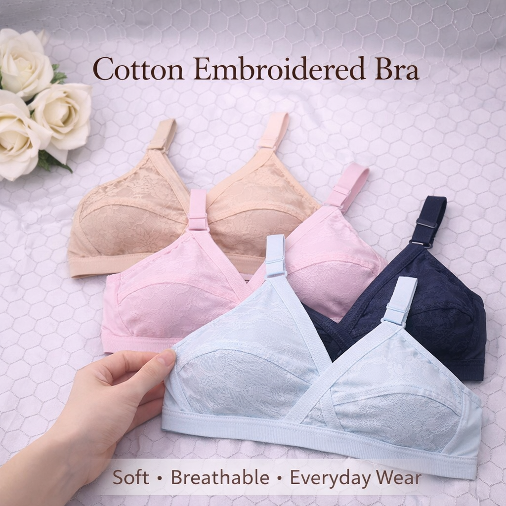 Pack of 4 Cross Design Women Ladies Girls Cotton Bra Blouse Brazier – Comfortable & Stylish