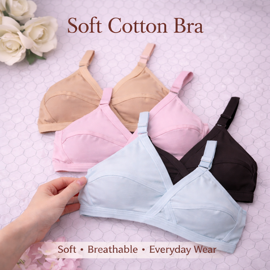 Pack of 4 Classy Cotton Non-Padded Comfortable Bras – Full Coverage