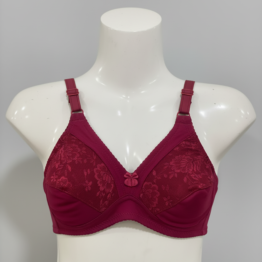 Pack of 4 Non-Padded, Everyday Comfort Cotton Embroidered Bras