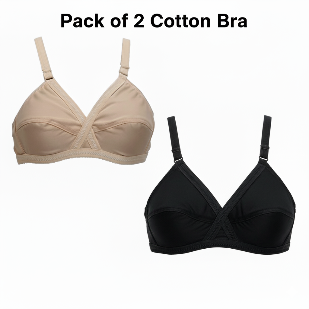 Pack of 2 Classy Cotton Non-Padded Comfortable Bras – Full Coverage