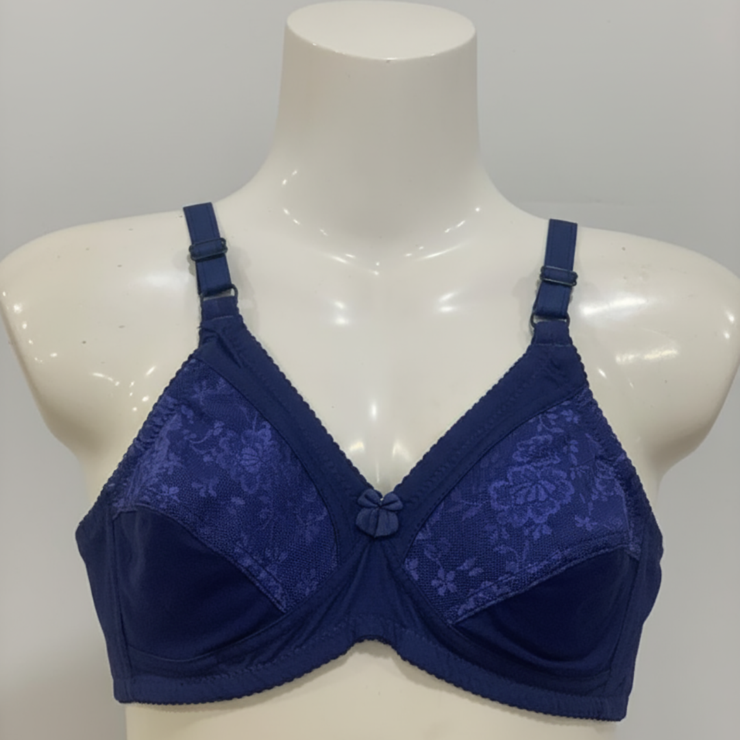 Pack of 4 Non-Padded, Everyday Comfort Cotton Embroidered Bras