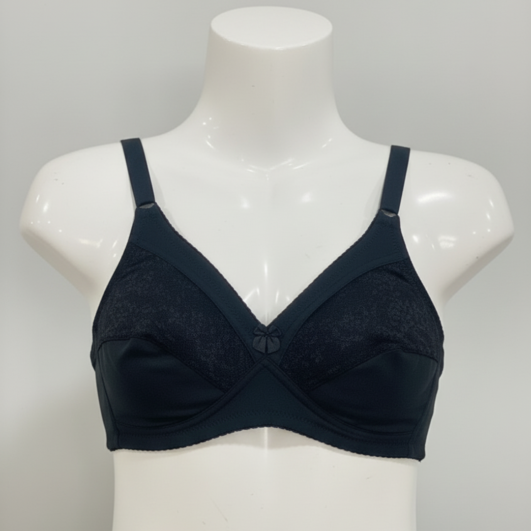 Pack of 4 Non-Padded, Everyday Comfort Cotton Embroidered Bras