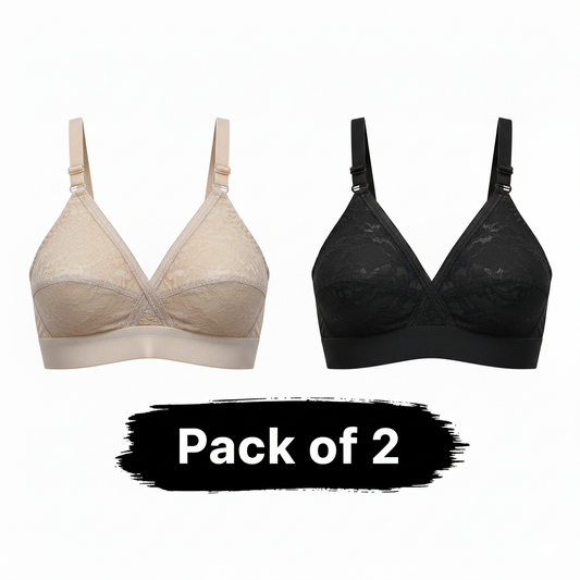 Pack of 2 Cross Design Women Ladies Girls Cotton Bra Blouse Brazier – Comfortable & Stylish