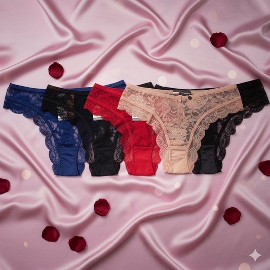 Pack of 2 Elegant Lace Net T Panty - 5 Colors of Comfort