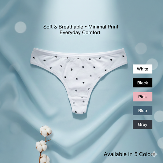 Pack of 2 Women’s Cotton T Panty – Soft, Breathable, Minimal Print, Everyday Comfort