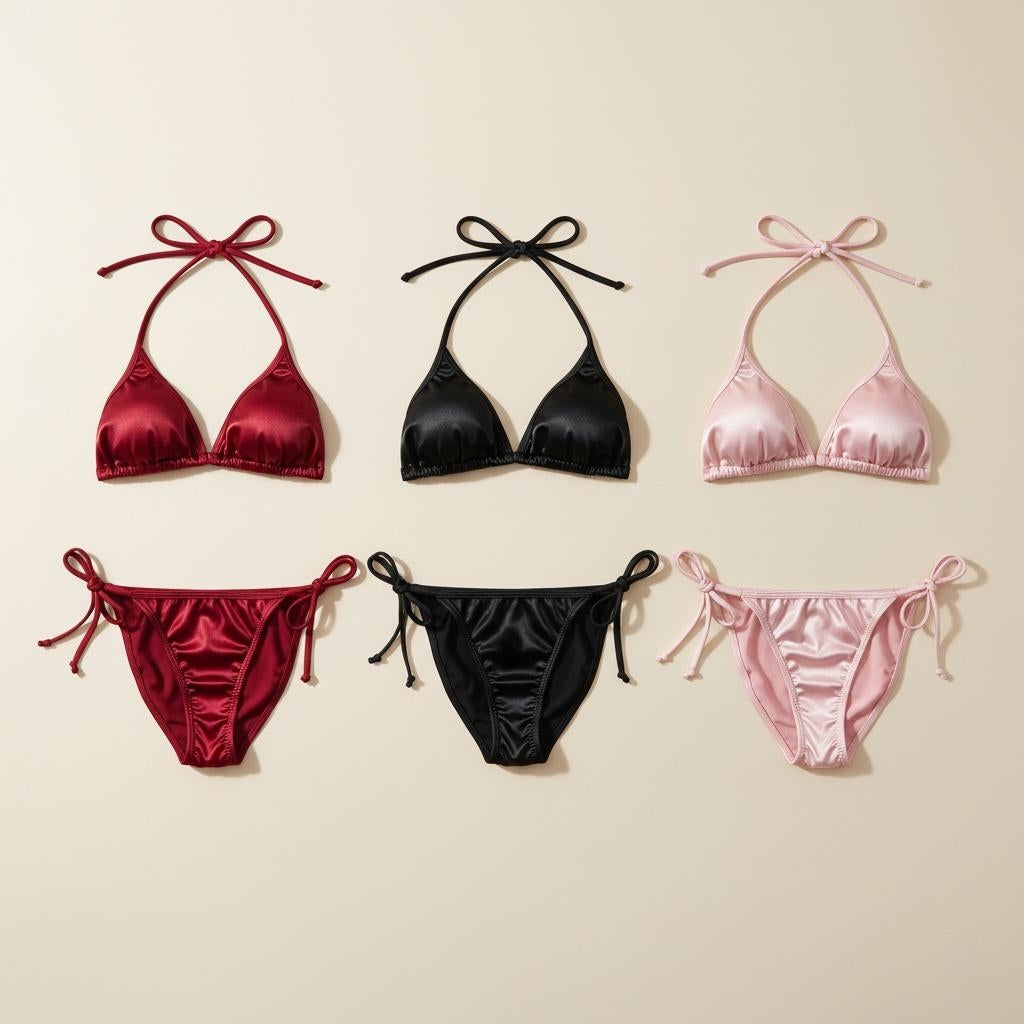 Satin Silk Bikini Set