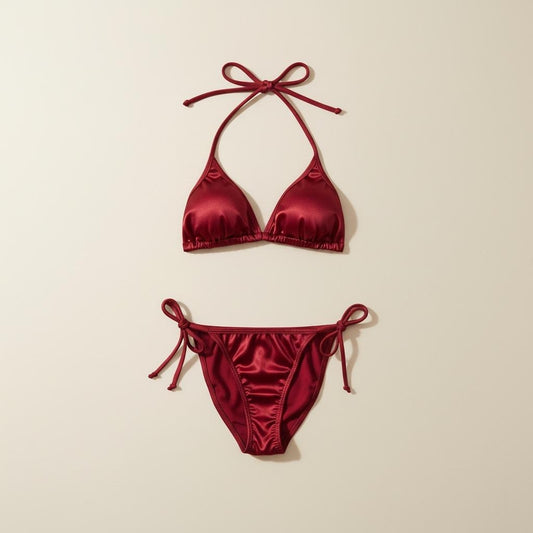 Satin Silk Bikini Set