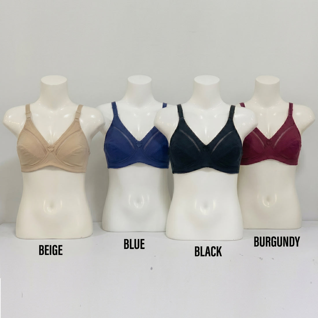 Pack of 4 Non-Padded, Everyday Comfort Cotton Bras
